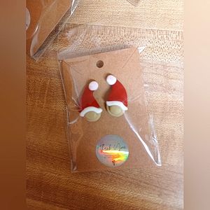 Gnome Santa Hat earrings